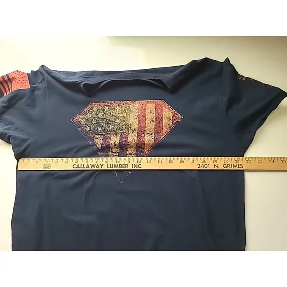 Grunt Style Superman America T‑Shirt L Blue Patriotic Graphic Tee Men’s - Picture 3 of 12